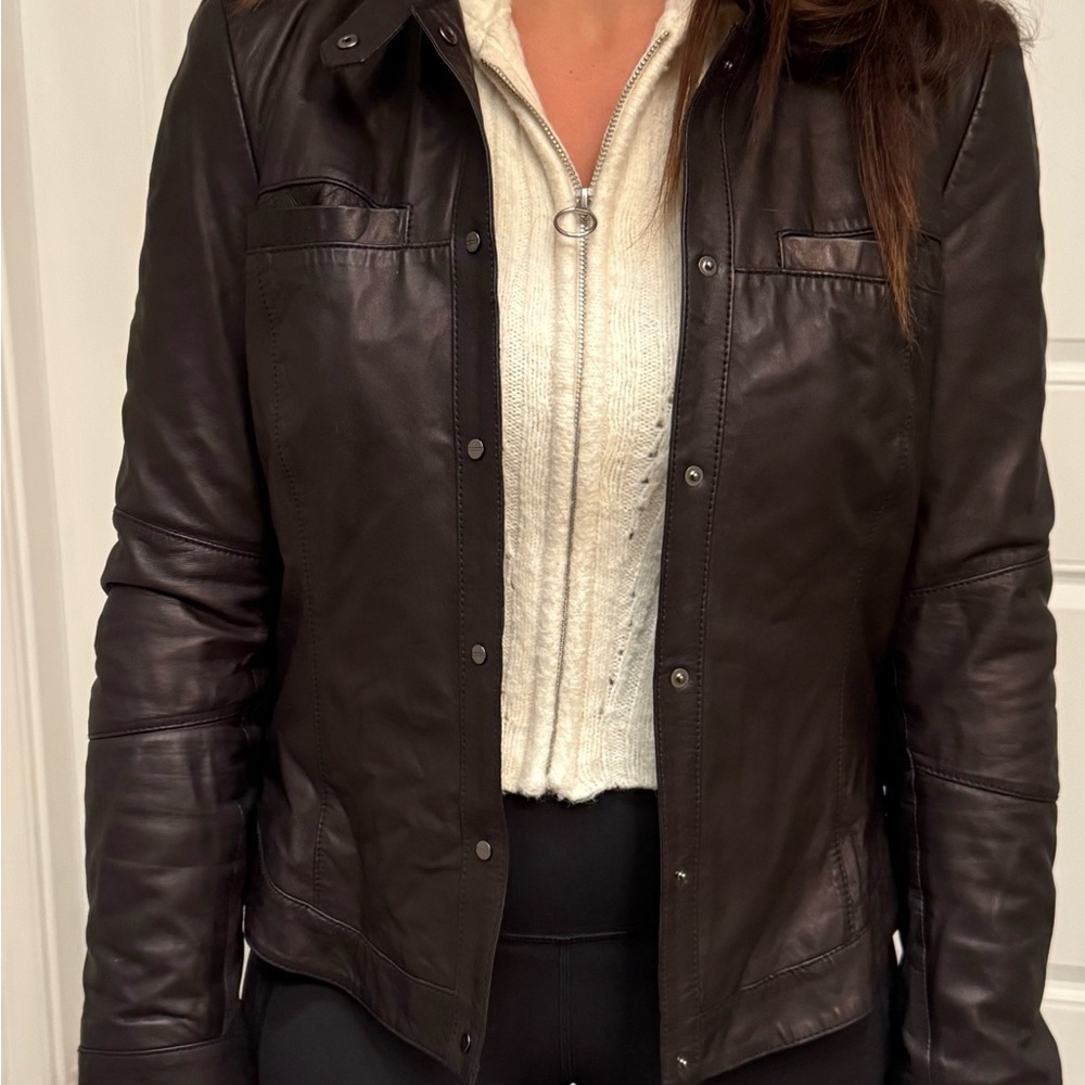 Kenneth Cole Dark Brown Leather Jacket